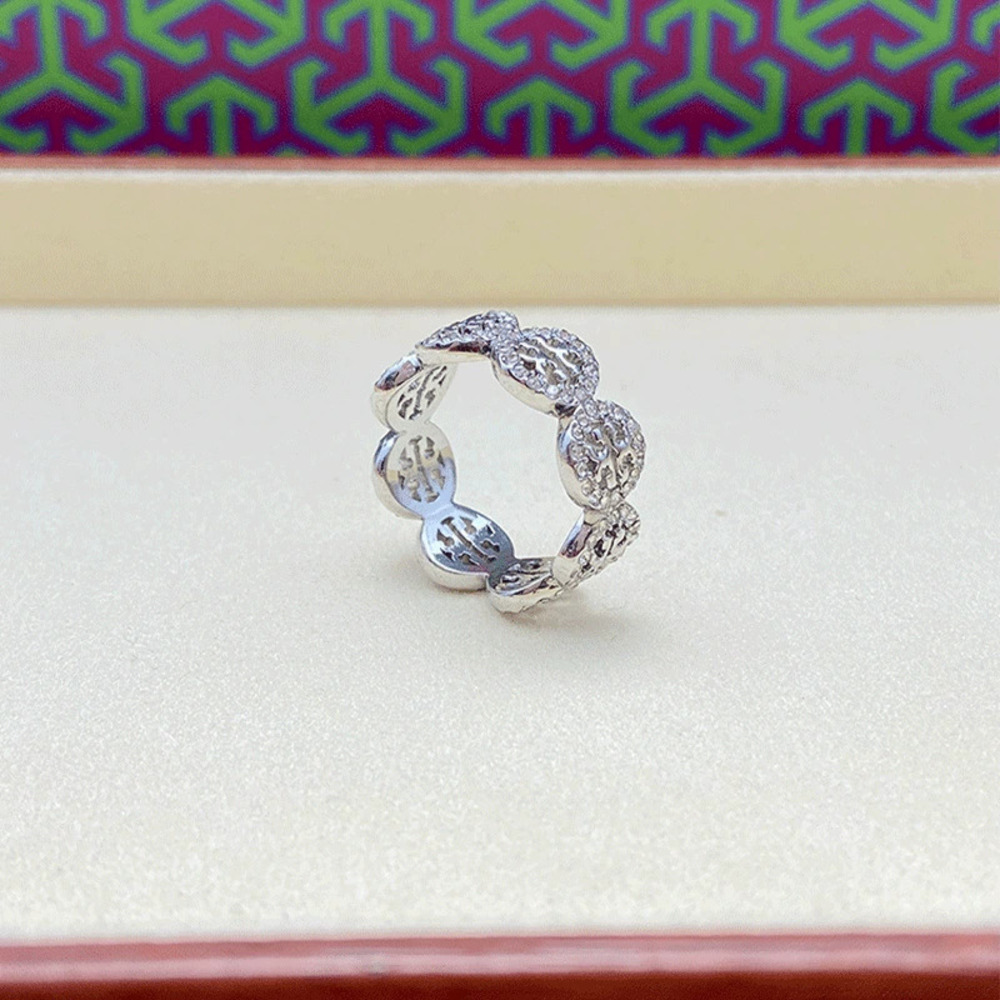 Tory Burch Rhinestone Letter Ring - Picture 7 of 8